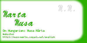 marta musa business card