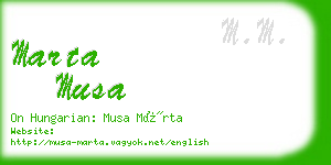 marta musa business card